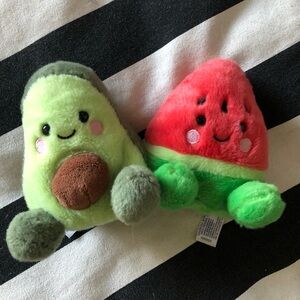 Cute Avocado and Watermelon Plush Toy Set